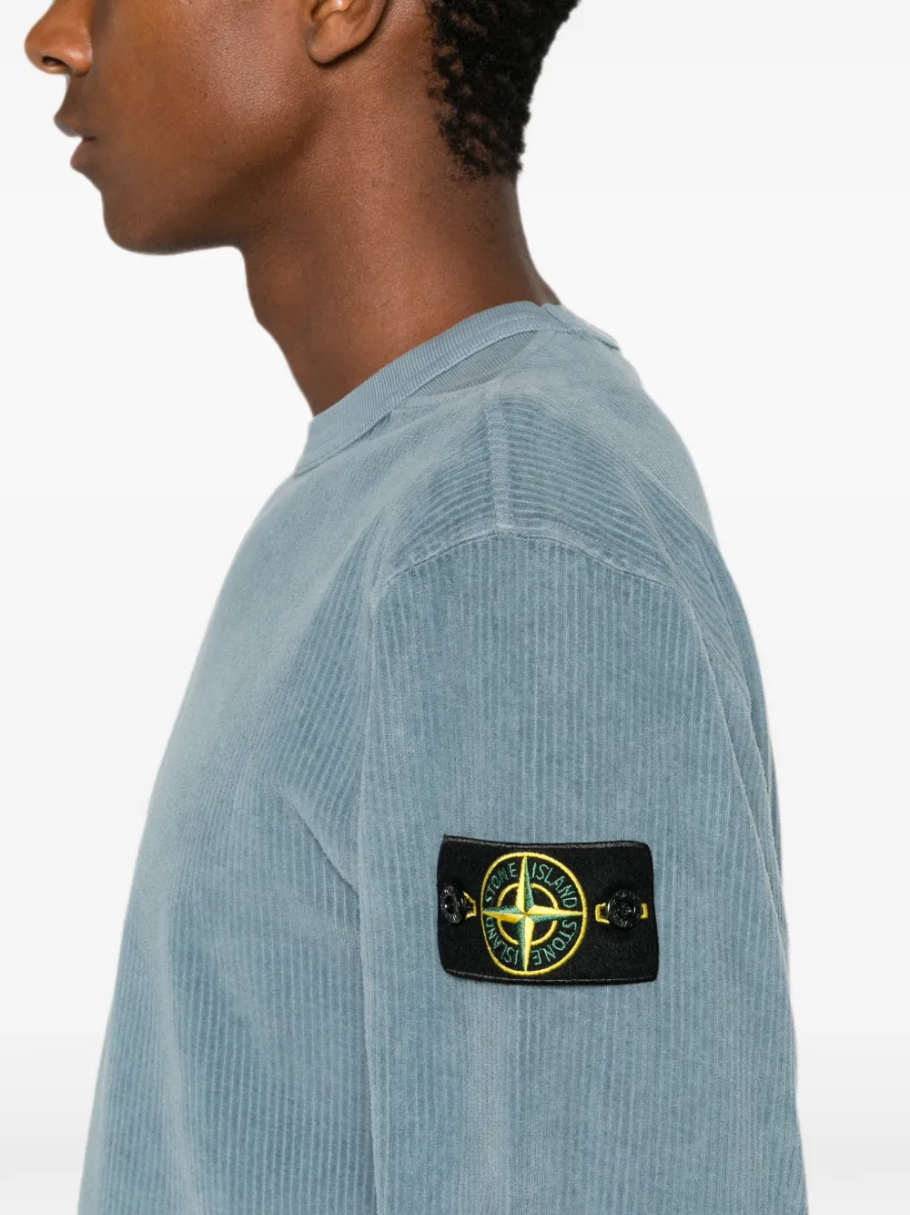 Stone Island Trui met logopatch Blauw
