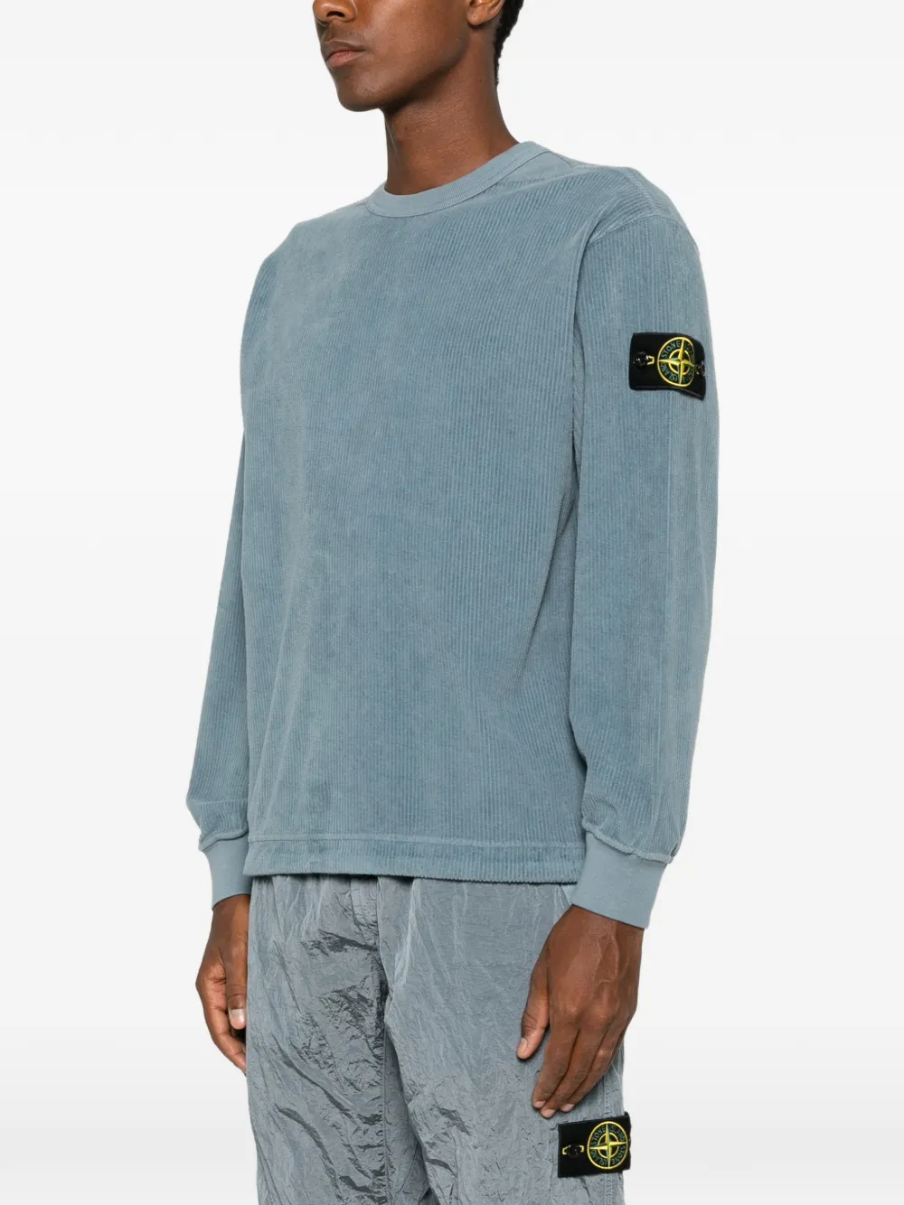 Stone Island Trui met logopatch Blauw
