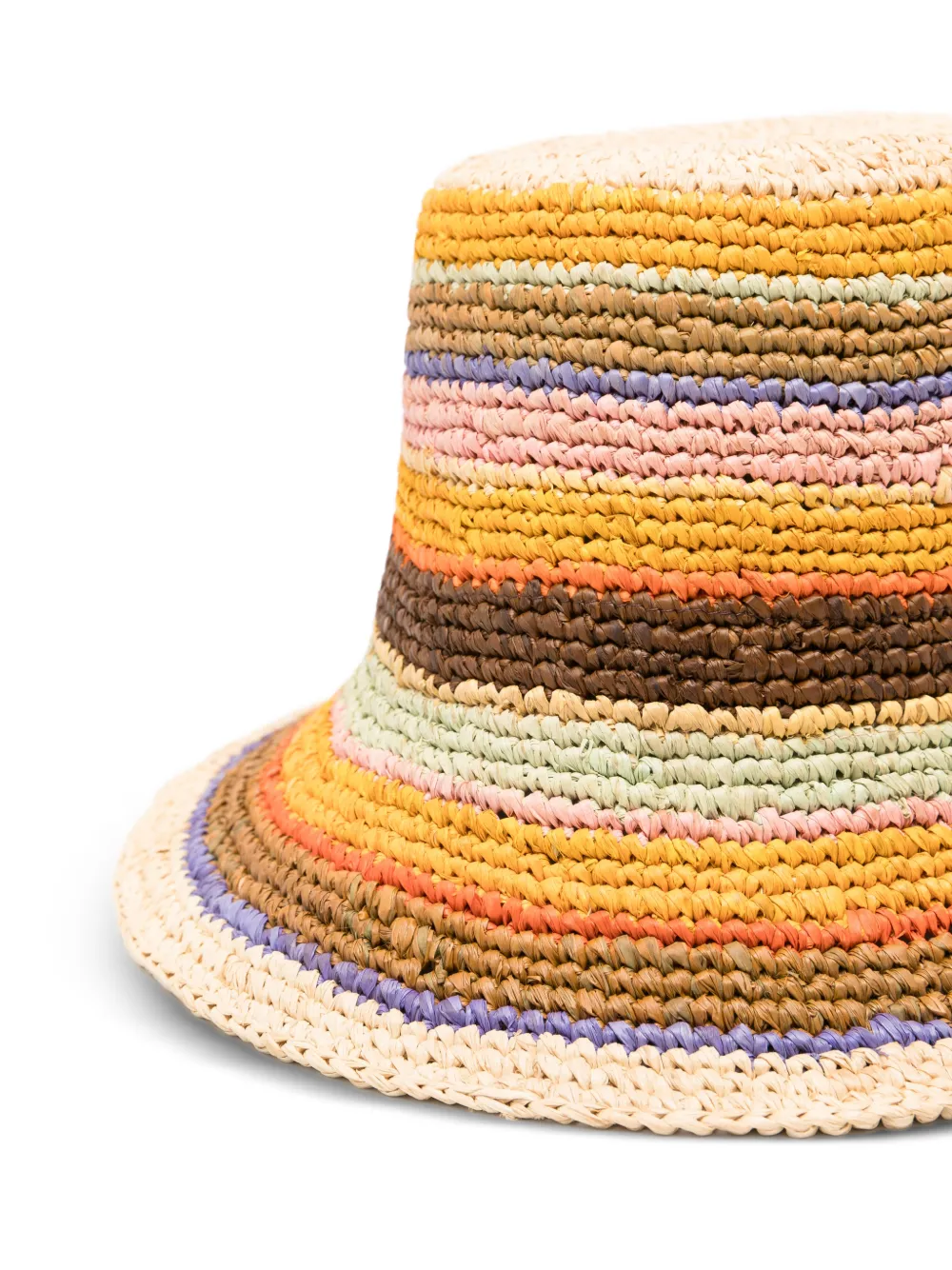 ZIMMERMANN Gestreepte raffia bucket-tas Beige