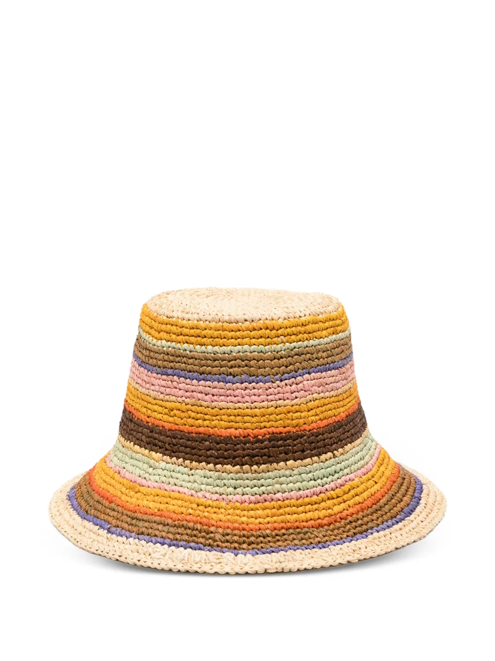 ZIMMERMANN Gestreepte raffia bucket-tas Beige