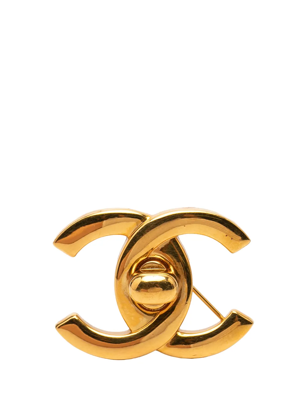 CHANEL Pre-Owned 1996 Gold Plated CC Turn-Lock Brooch costume brooch - Oro