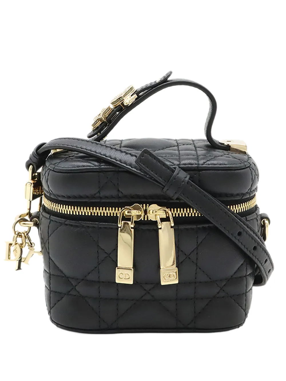 Christian Dior Pre-Owned 2010-2026 Micro Lambskin Cannage Lady Dior Case vanity bag - Nero
