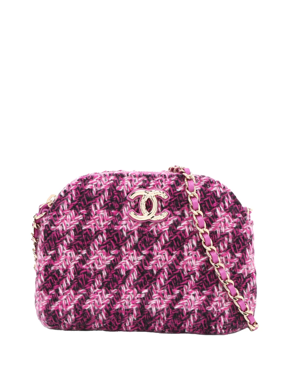 CHANEL Pre-Owned 2021-2026 Mini CC Quilted Tweed Clutch With Chain crossbody bag - Viola