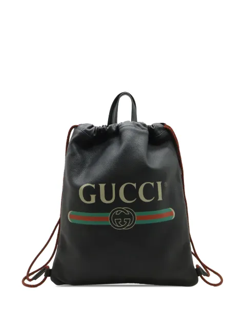 Gucci Pre-Owned mochila Web Logo de piel de becerro ranulada 2000-2015