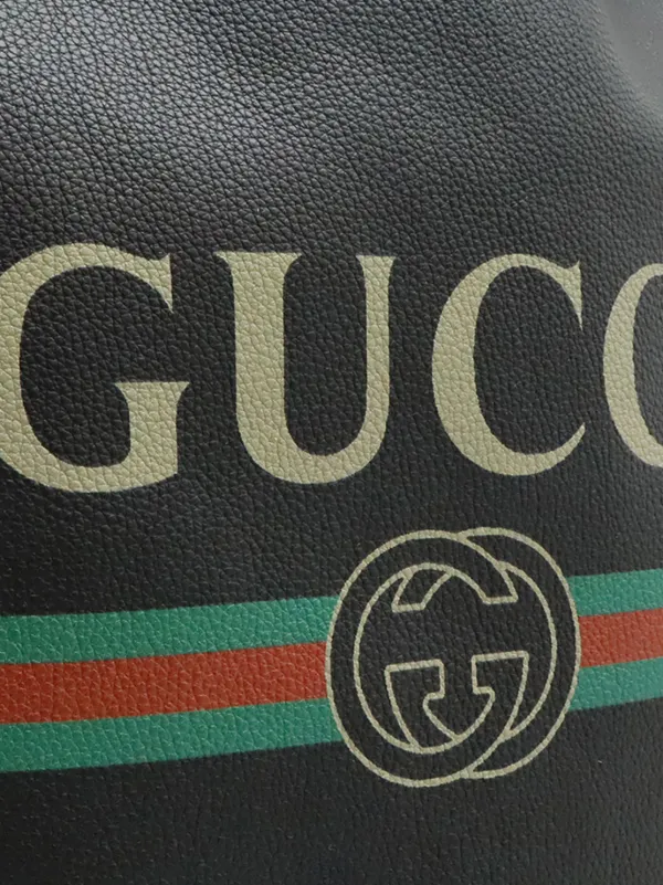 Pre-Loved Gucci Grained Calfskin Web Logo Drawstring Backpack Gucci Pre-Loved Gucci Grained Calfskin Web Logo Drawstring  main image 4
