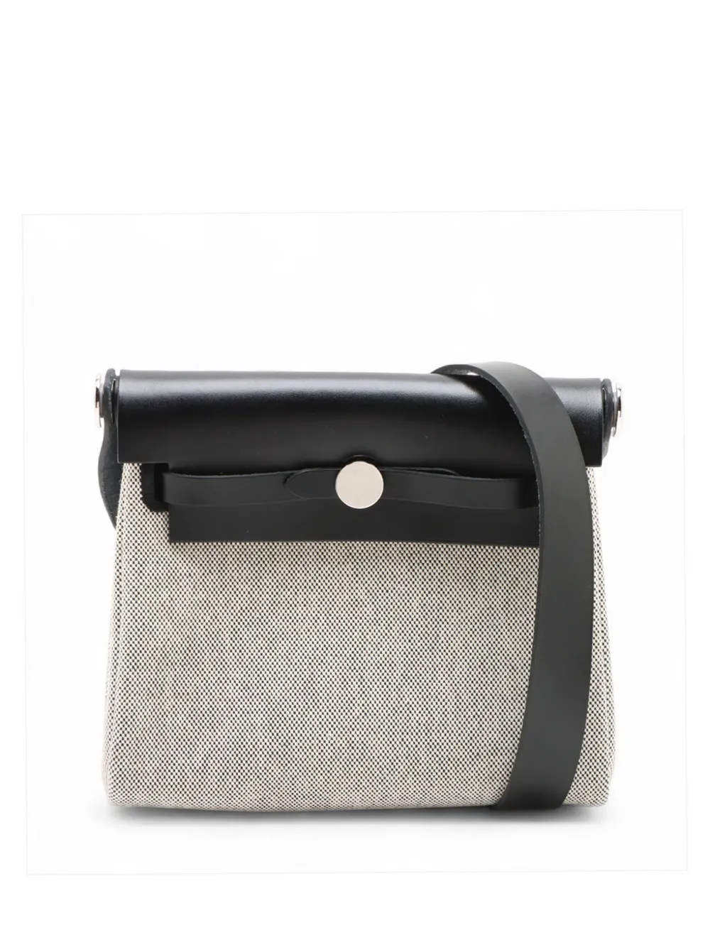 Hermès Pre-Owned Borsa a tracolla Military Herbag 20 in tela Toile e pelle Vache Hunter 2025 - Grigio