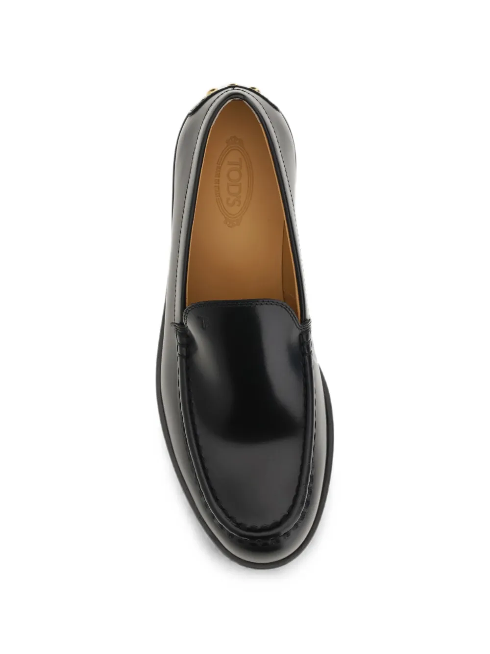 Tod's monogram-stamped leather loafers Zwart