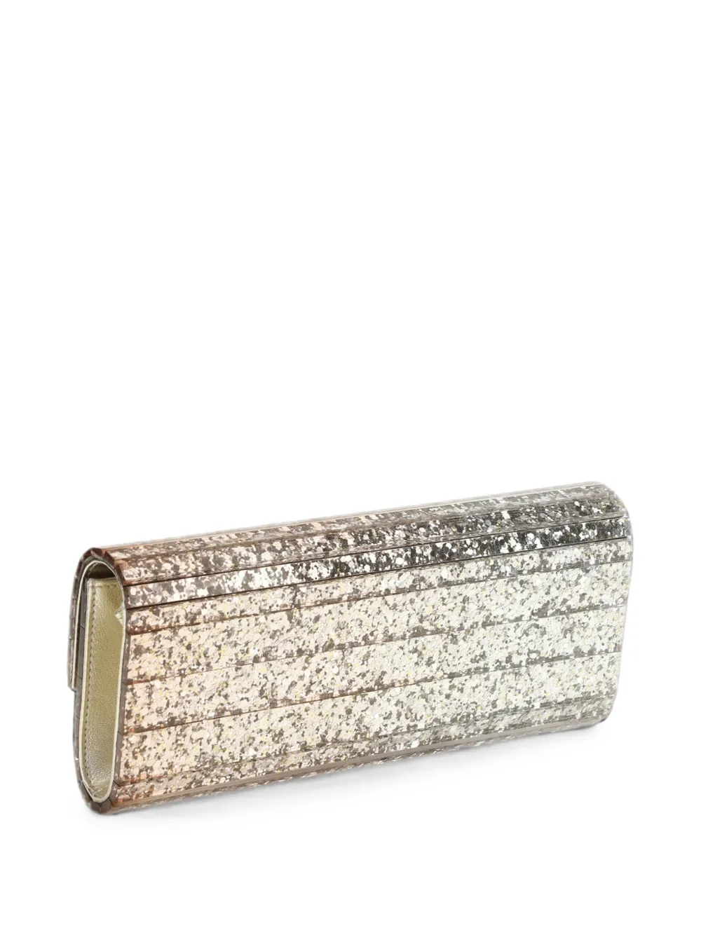Jimmy Choo Sweetie glitter-effect clutch bag - Silver