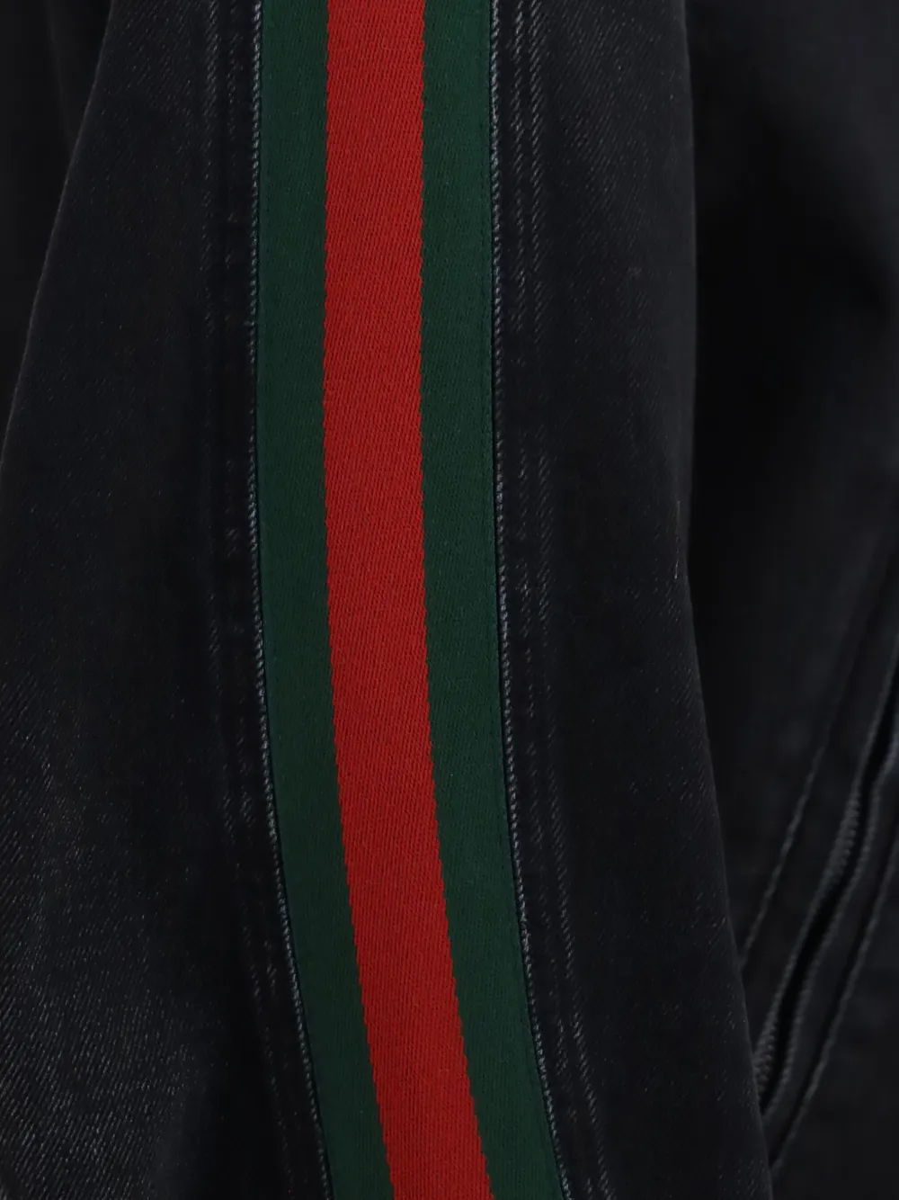 Gucci Denim jack met Web-streep Zwart