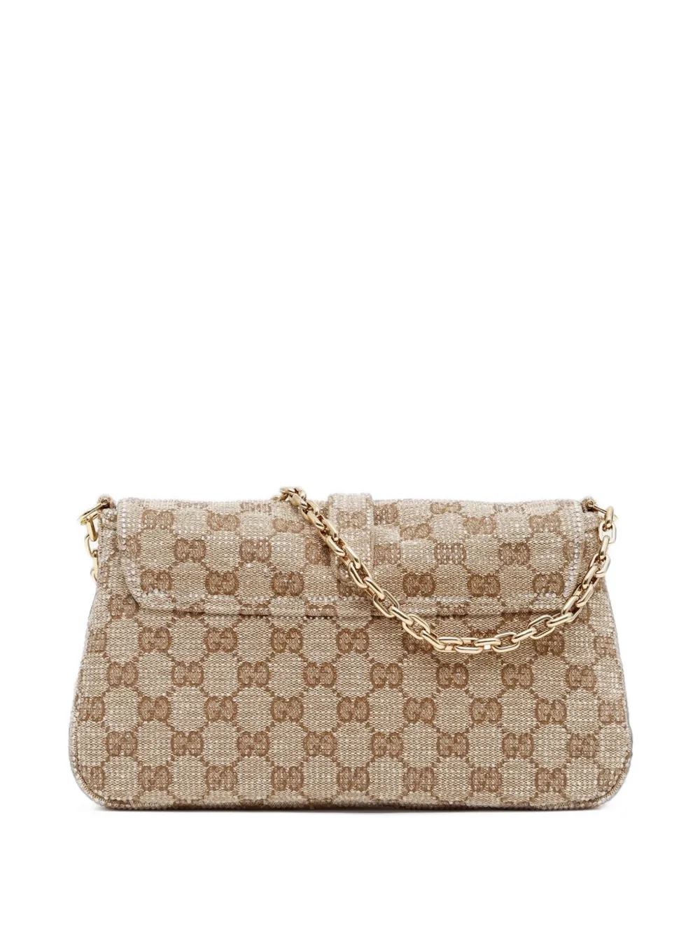 Gucci Jackie GG Supreme schoudertas verfraaid met kristallen Beige