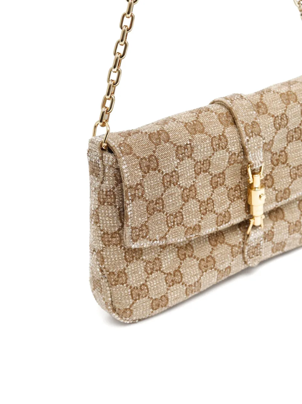 Gucci Jackie GG Supreme schoudertas verfraaid met kristallen Beige