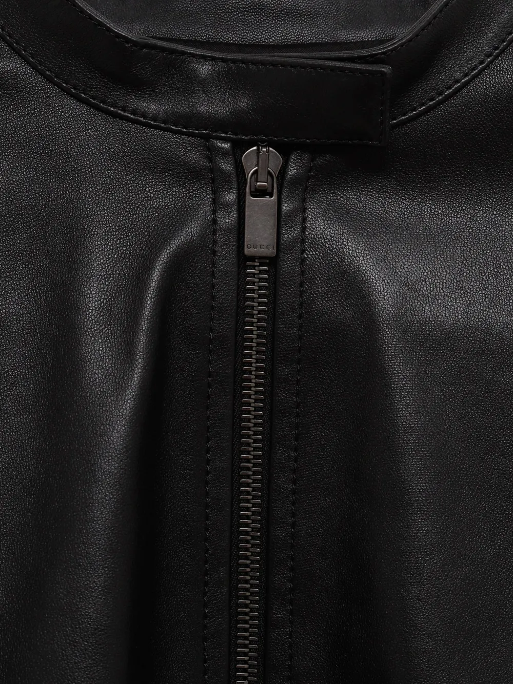 Gucci Leren jack met rits Zwart