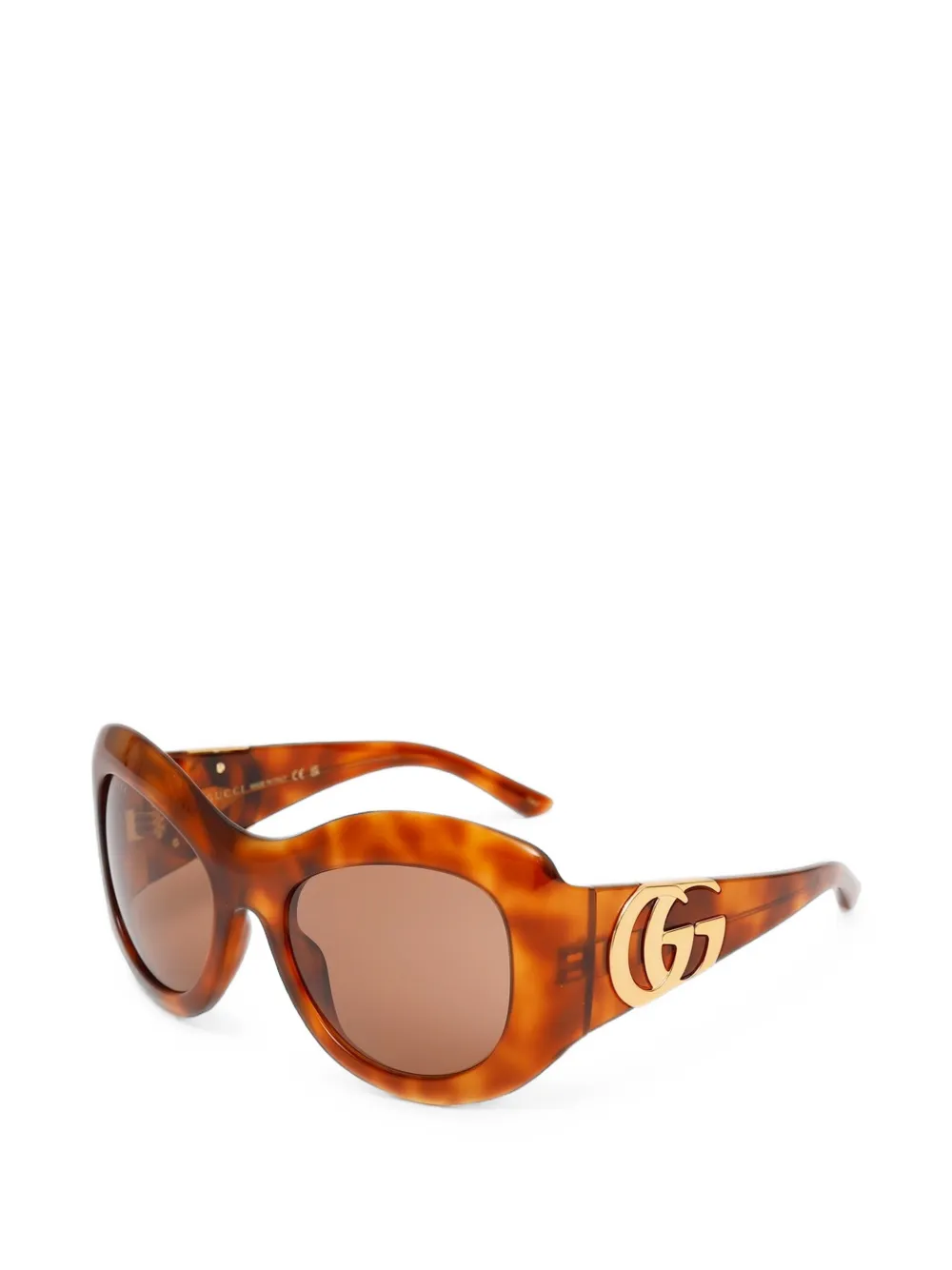 Gucci Eyewear Zonnebril met schildpadschild-design Bruin
