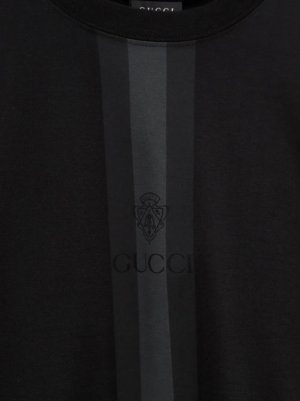 Gucci T-shirt met Web-detail en logo-print Zwart