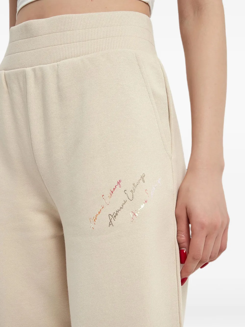 Armani Exchange Trainingsbroek met logoprint Beige