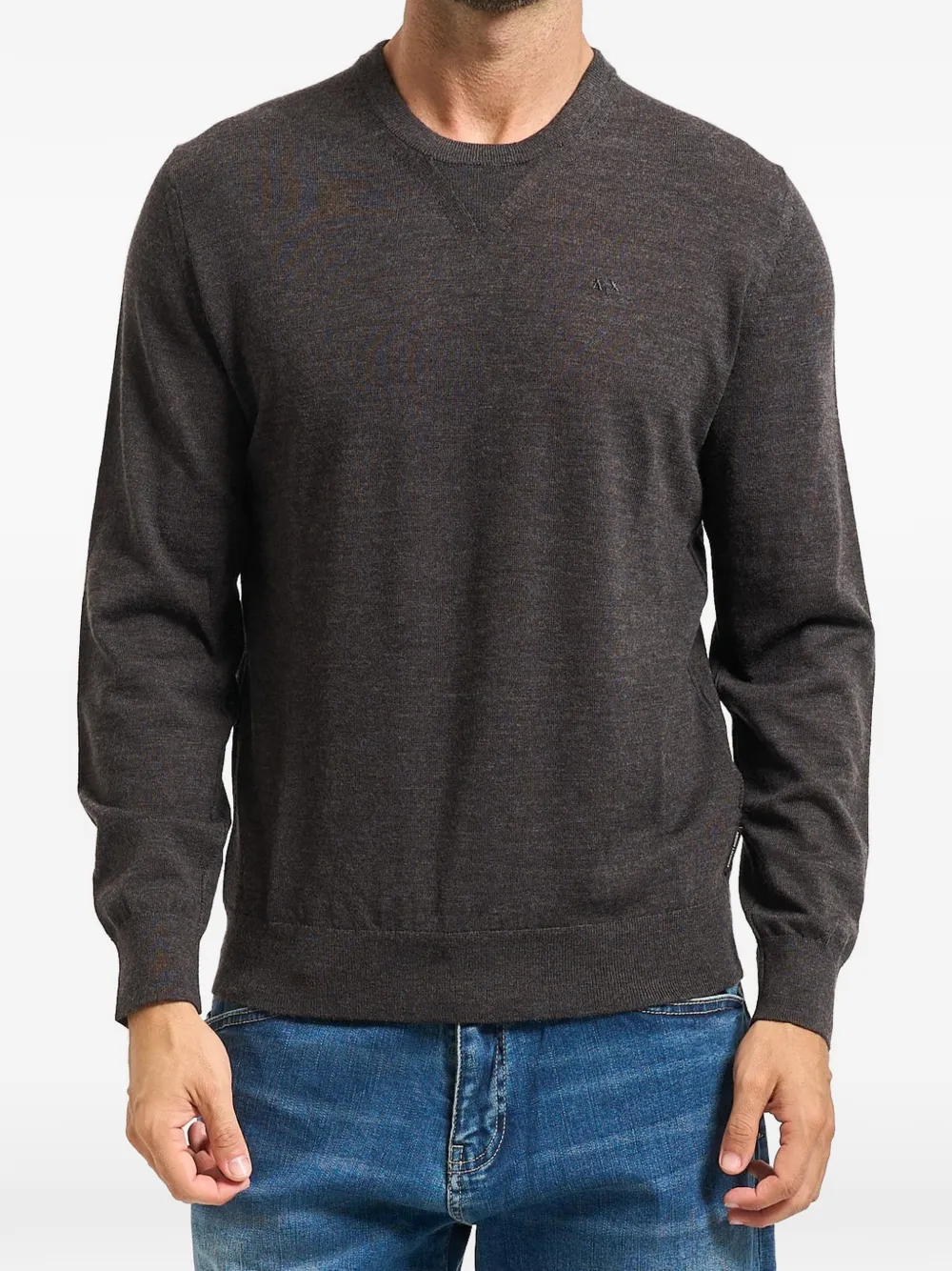 Armani Exchange Trui met geborduurd logo Grijs