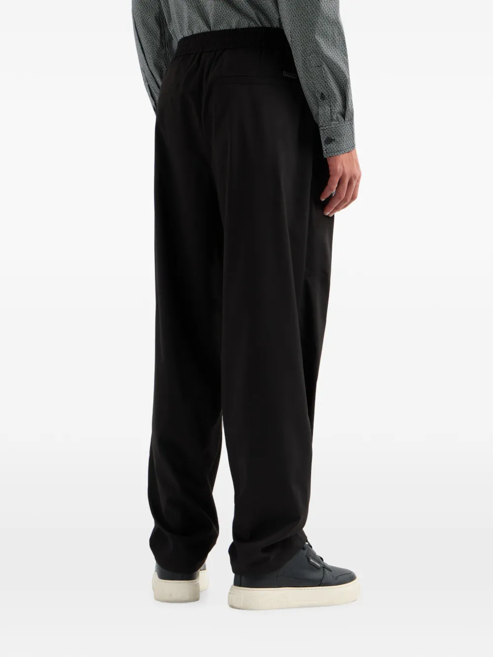 Armani Exchange Broek met elastische tailleband Zwart