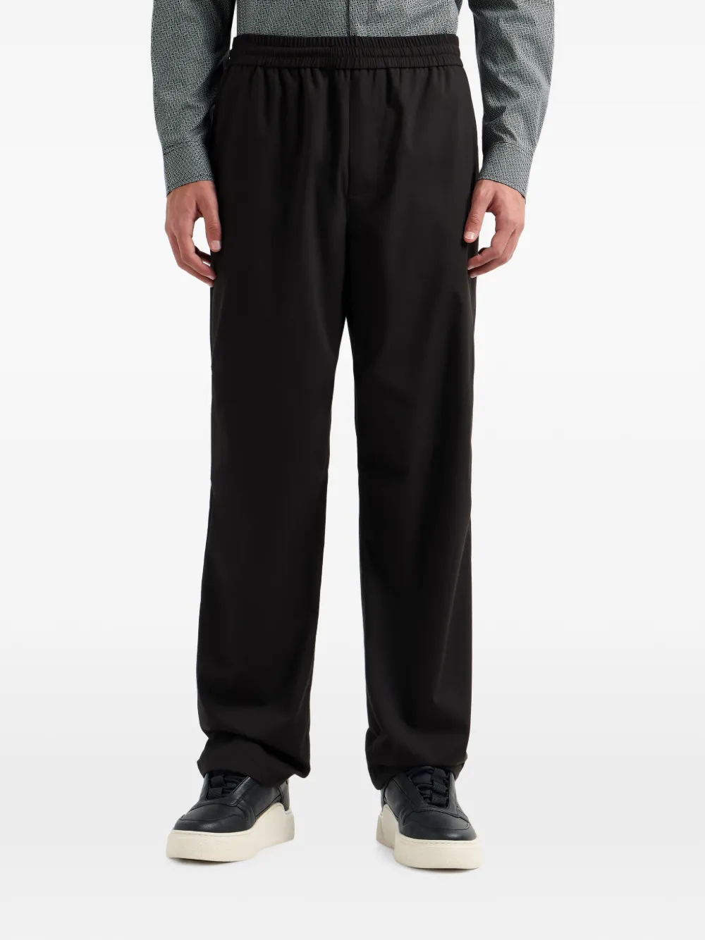 Armani Exchange Broek met elastische tailleband Zwart