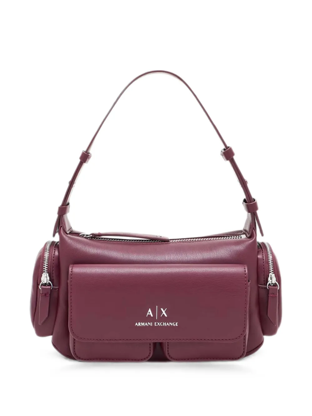 Armani Exchange multi-pocket zip-detail shoulder bag - Viola