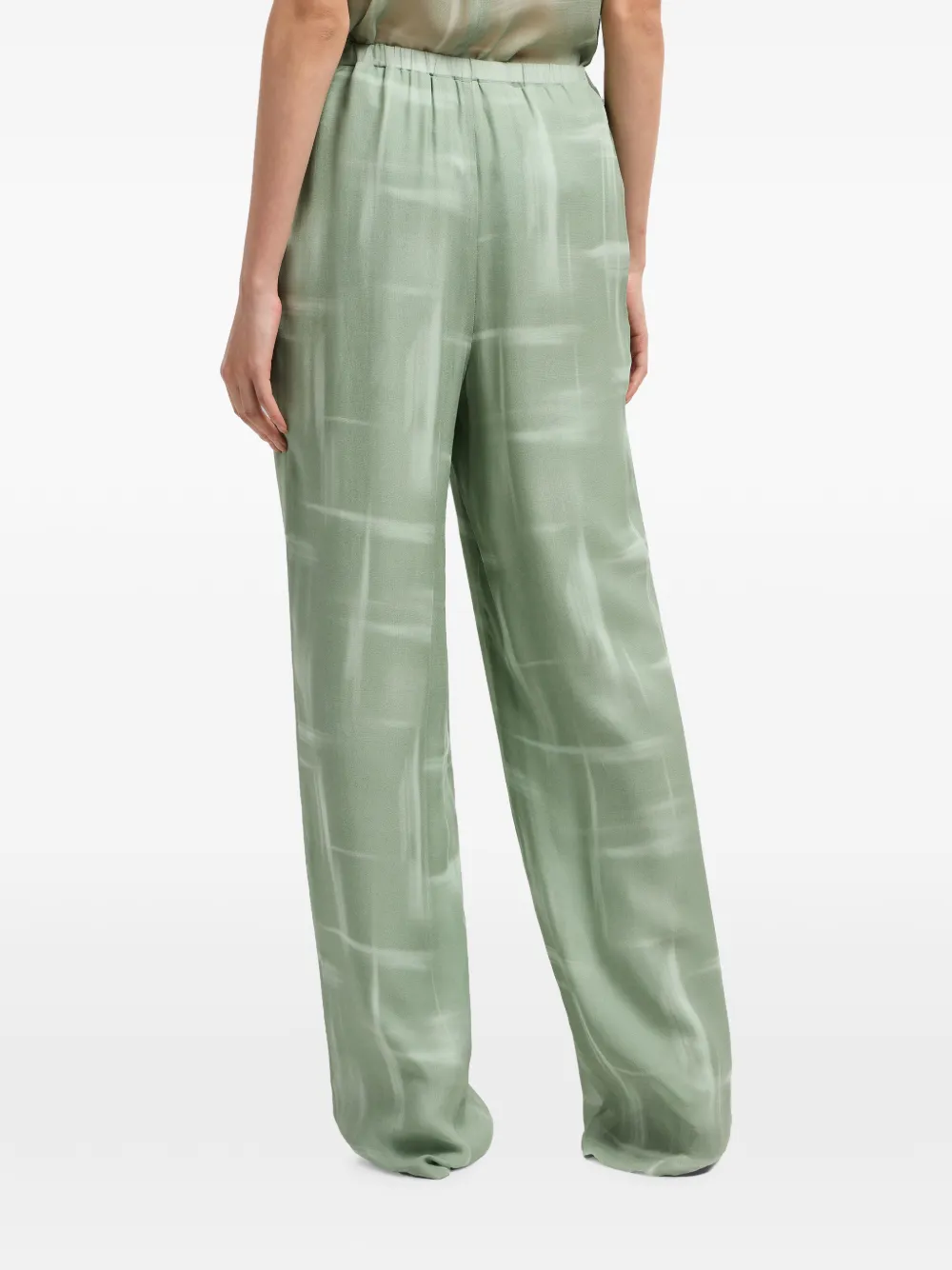 Armani Exchange Broek met wijde pijpen Groen