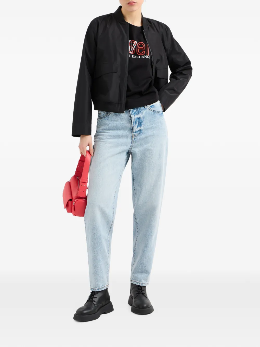 Armani Exchange Jeans met acid-wassing Blauw
