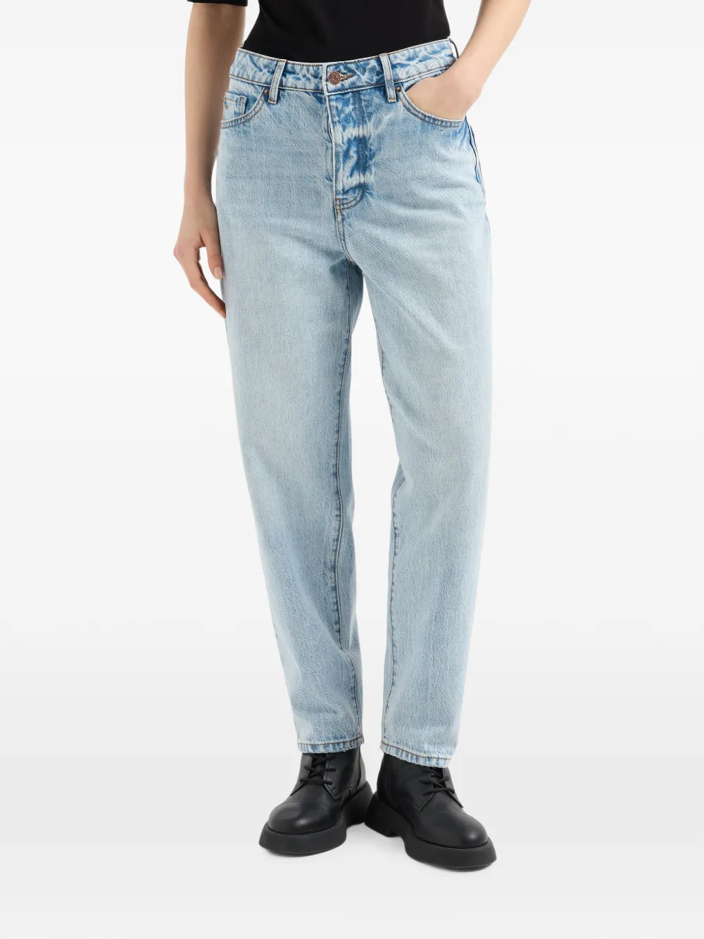 Armani Exchange Jeans met acid-wassing Blauw