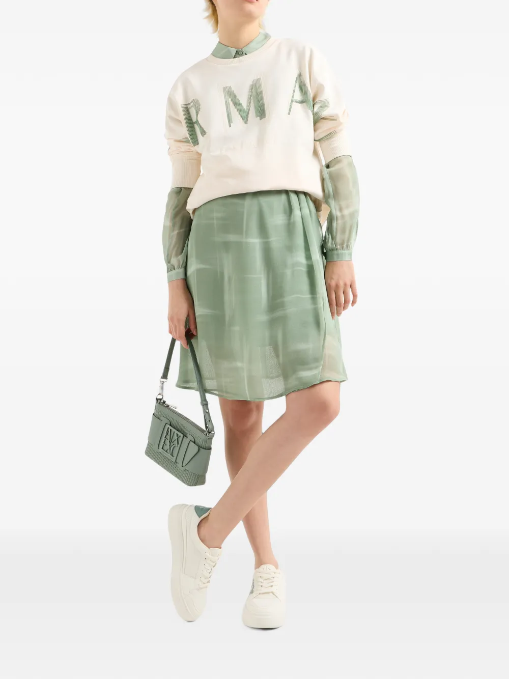 Armani Exchange Mini-jurk met lange mouwen Groen
