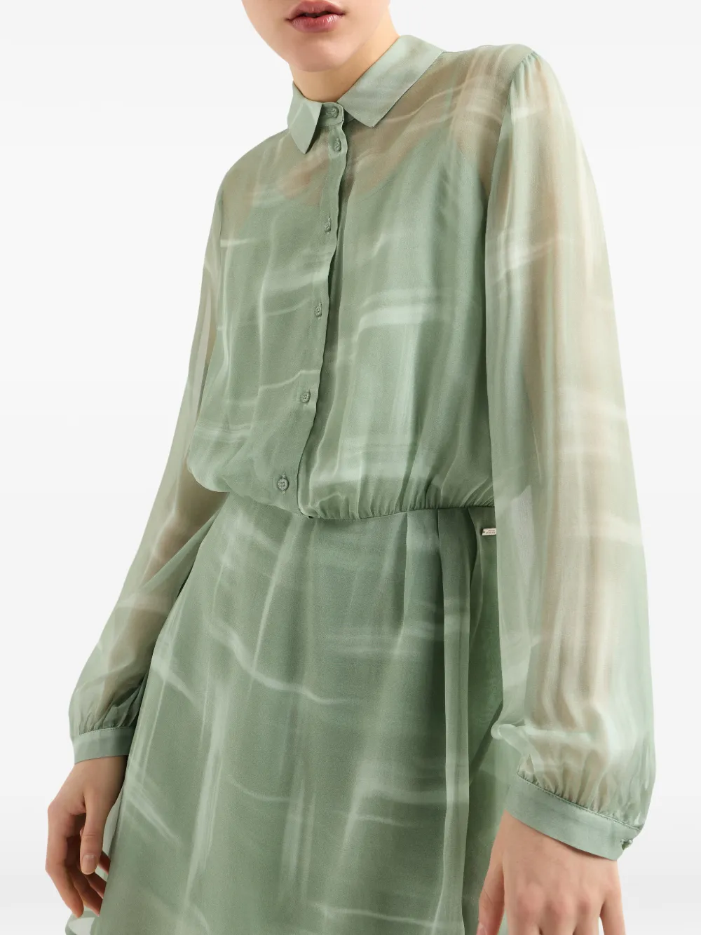 Armani Exchange Mini-jurk met lange mouwen Groen