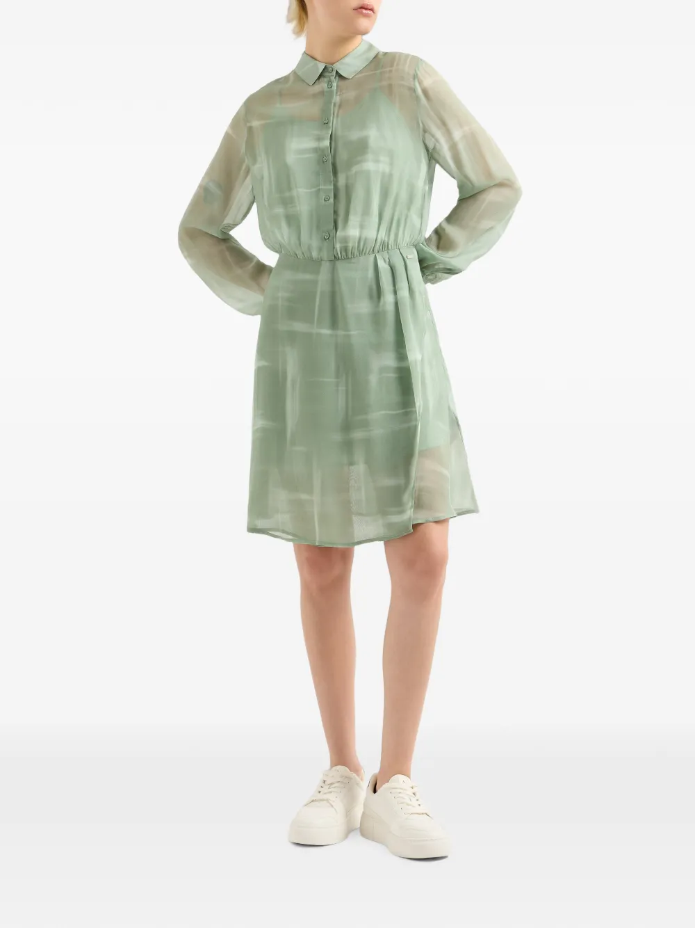 Armani Exchange Mini-jurk met lange mouwen Groen