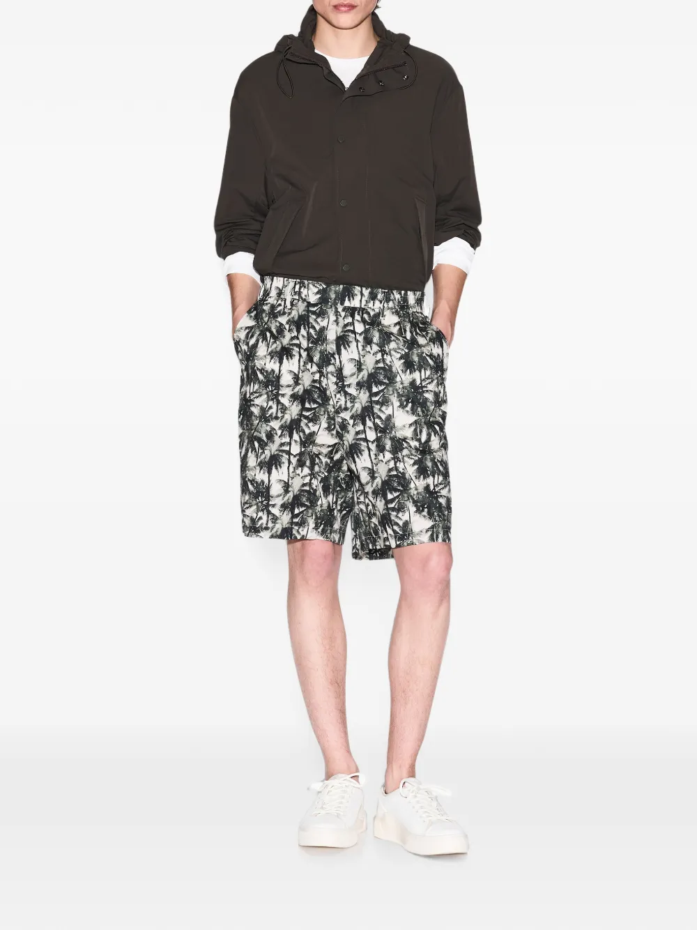 Armani Exchange Jack met drukknopen Bruin