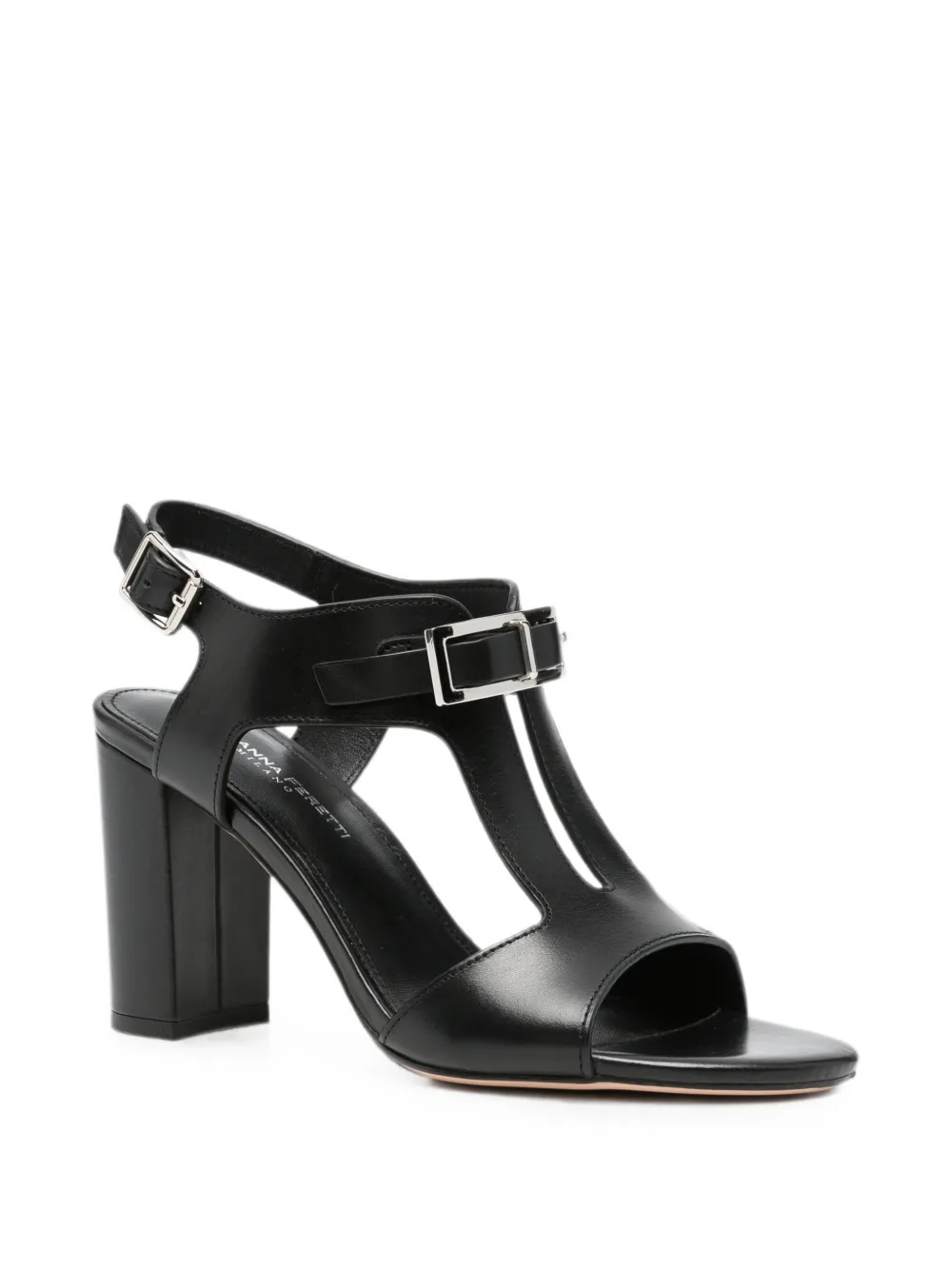ADRIANNA FERETTI buckle-detail T-bar sandals Zwart