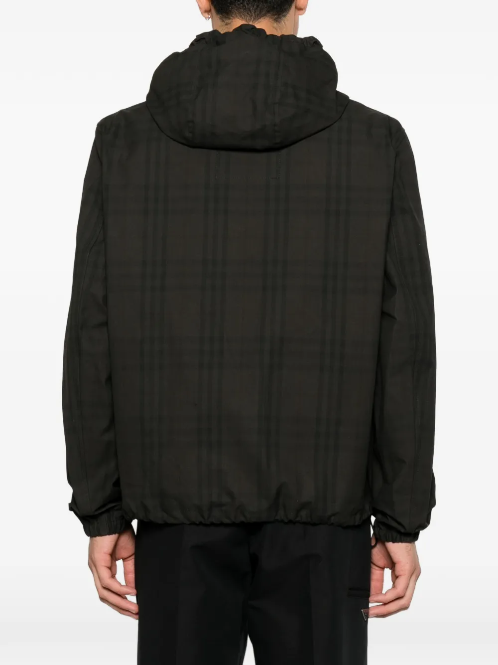 Burberry Geruit katoenen Newport jack met capuchon Bruin