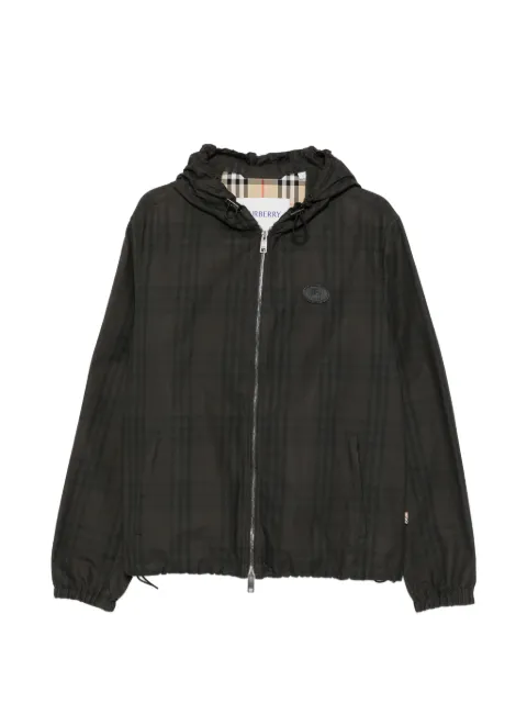 Burberry check-pattern hooded jacket