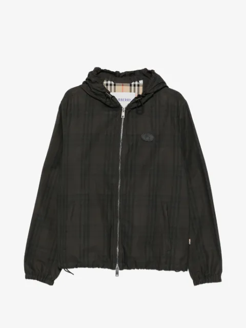 Burberry check-pattern hooded jacket