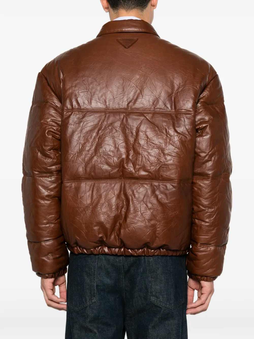 Prada Leren jack Bruin