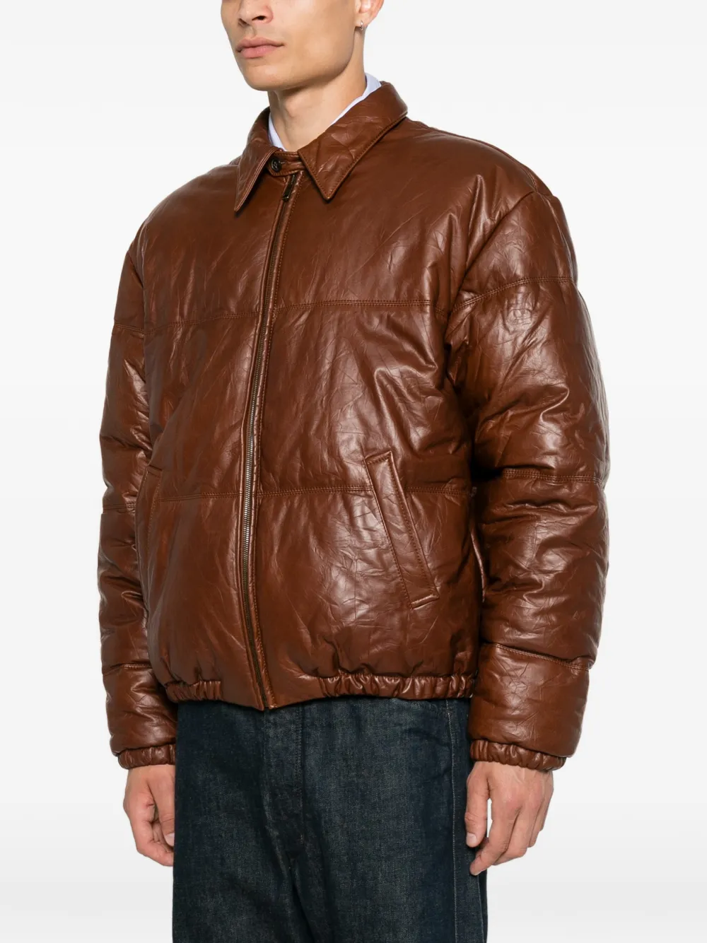 Prada Leren jack Bruin