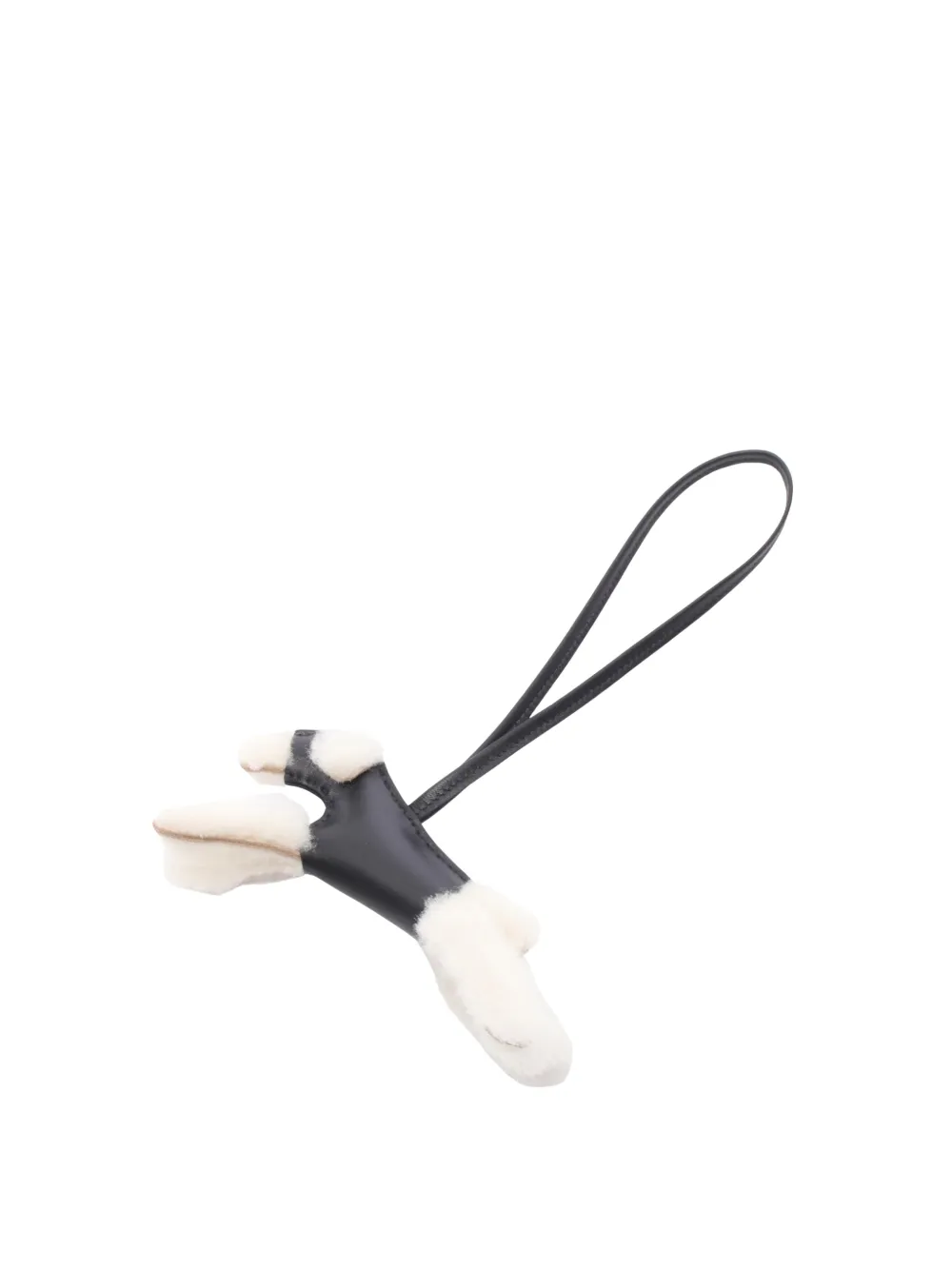 Hermès Pre-Owned 2026 Milo Lambskin and Wool Budy Bag Charm key chain - Nero