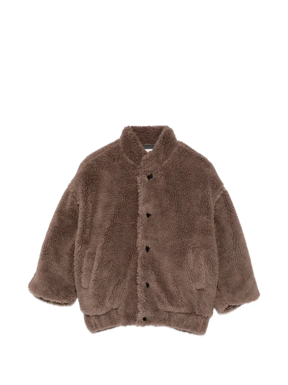 Douuod Kids teddy-texture press-stud jacket - Braun