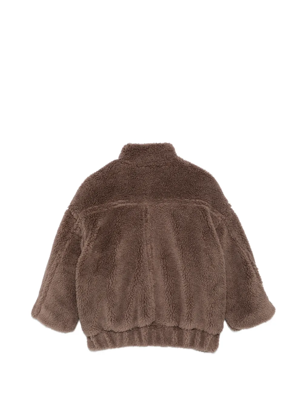 Douuod Kids Bomberjack met hoge hals en teddytextuur Bruin