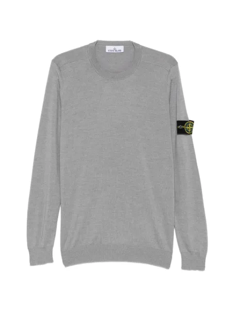 Stone Island logo-patch crew neck sweater