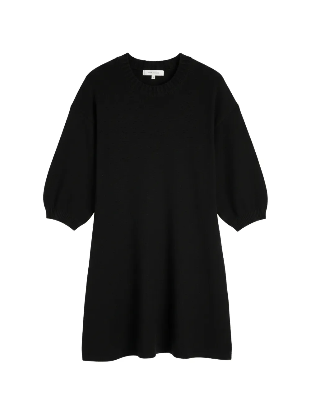 Chinti & Parker Wide-sleeve Relaxed-fit Mini Dress In Black