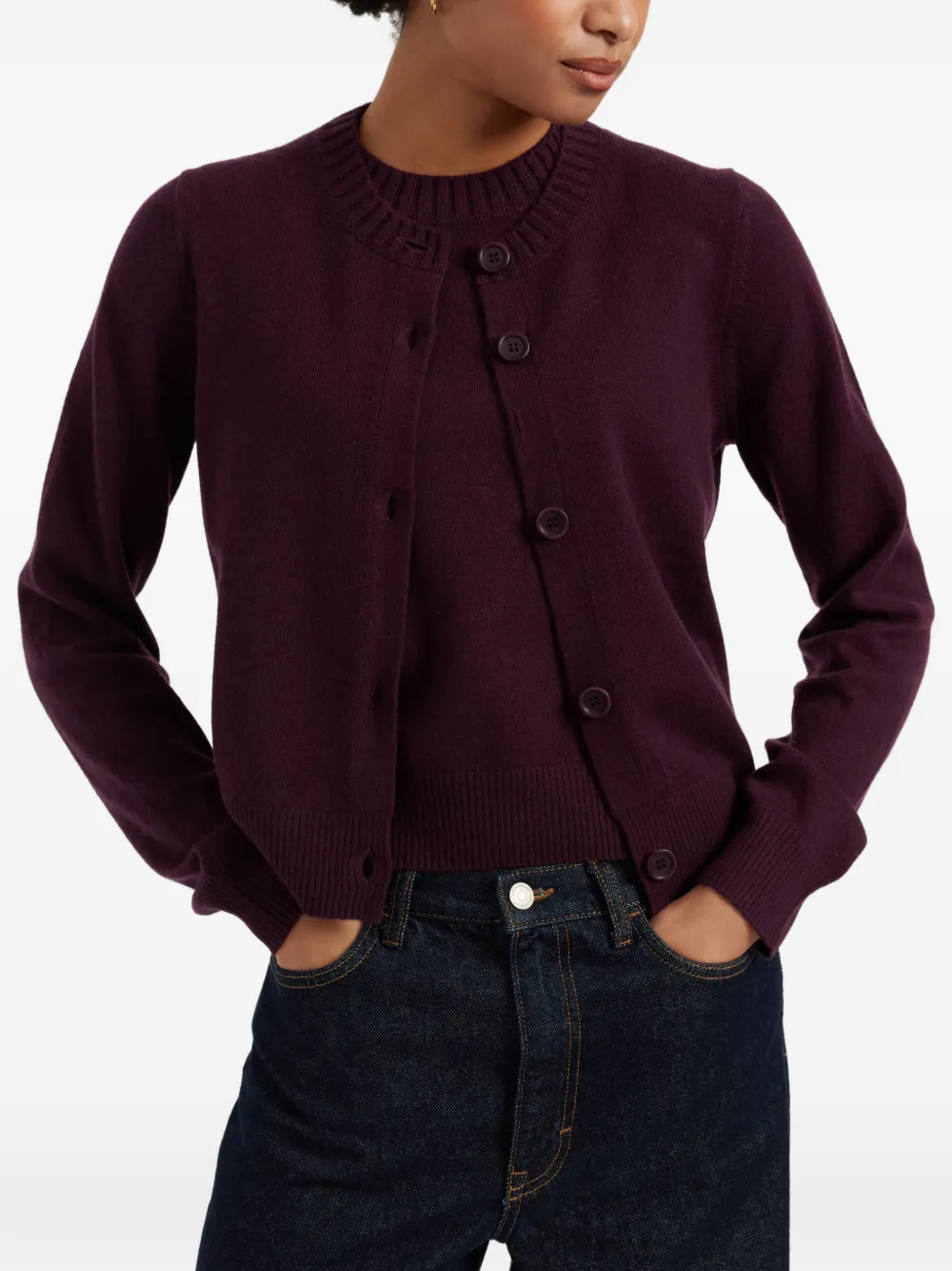 Chinti & Parker Vest met ronde hals Paars