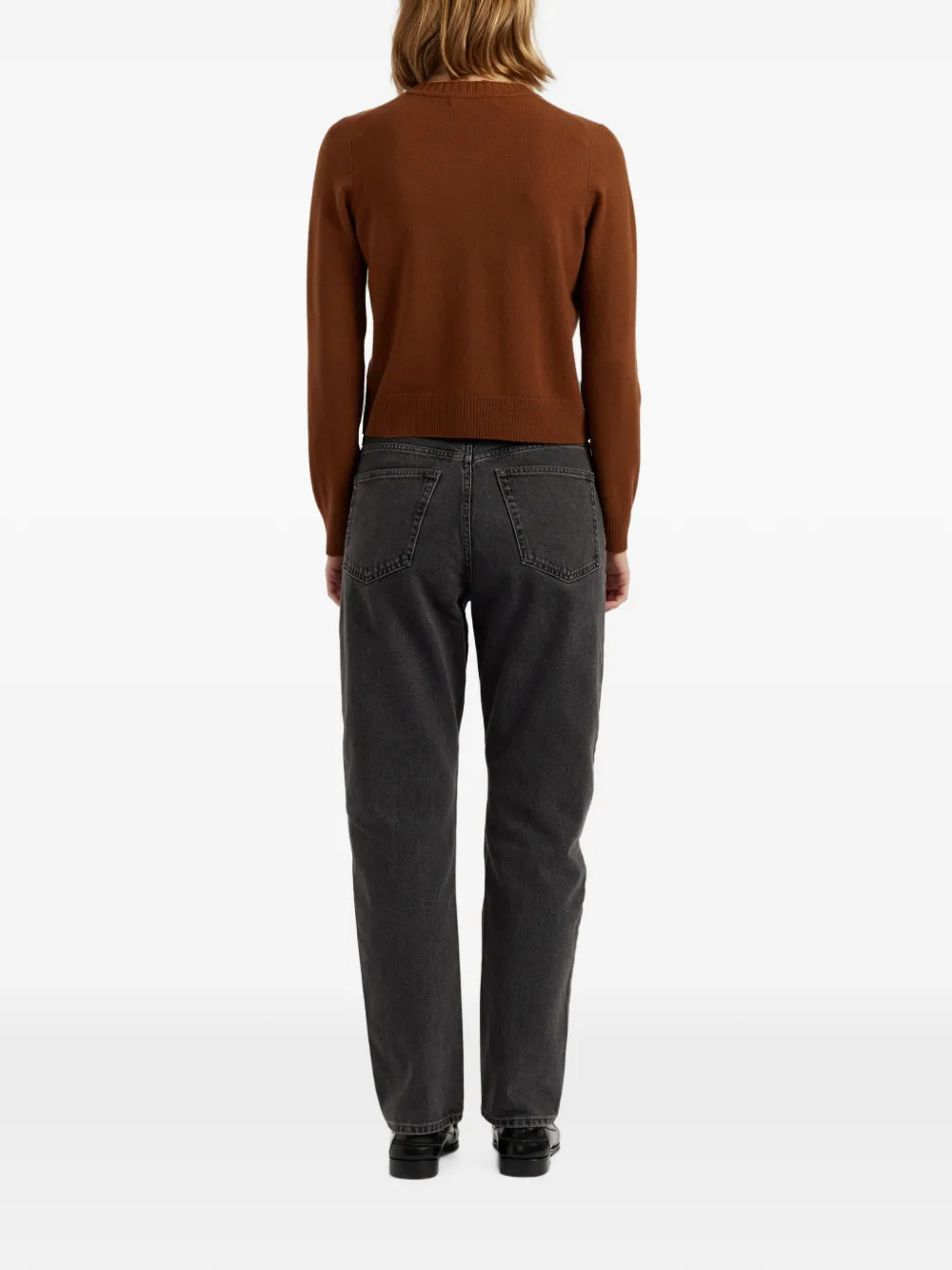 Chinti & Parker Basics vest met ronde hals en knopen Bruin