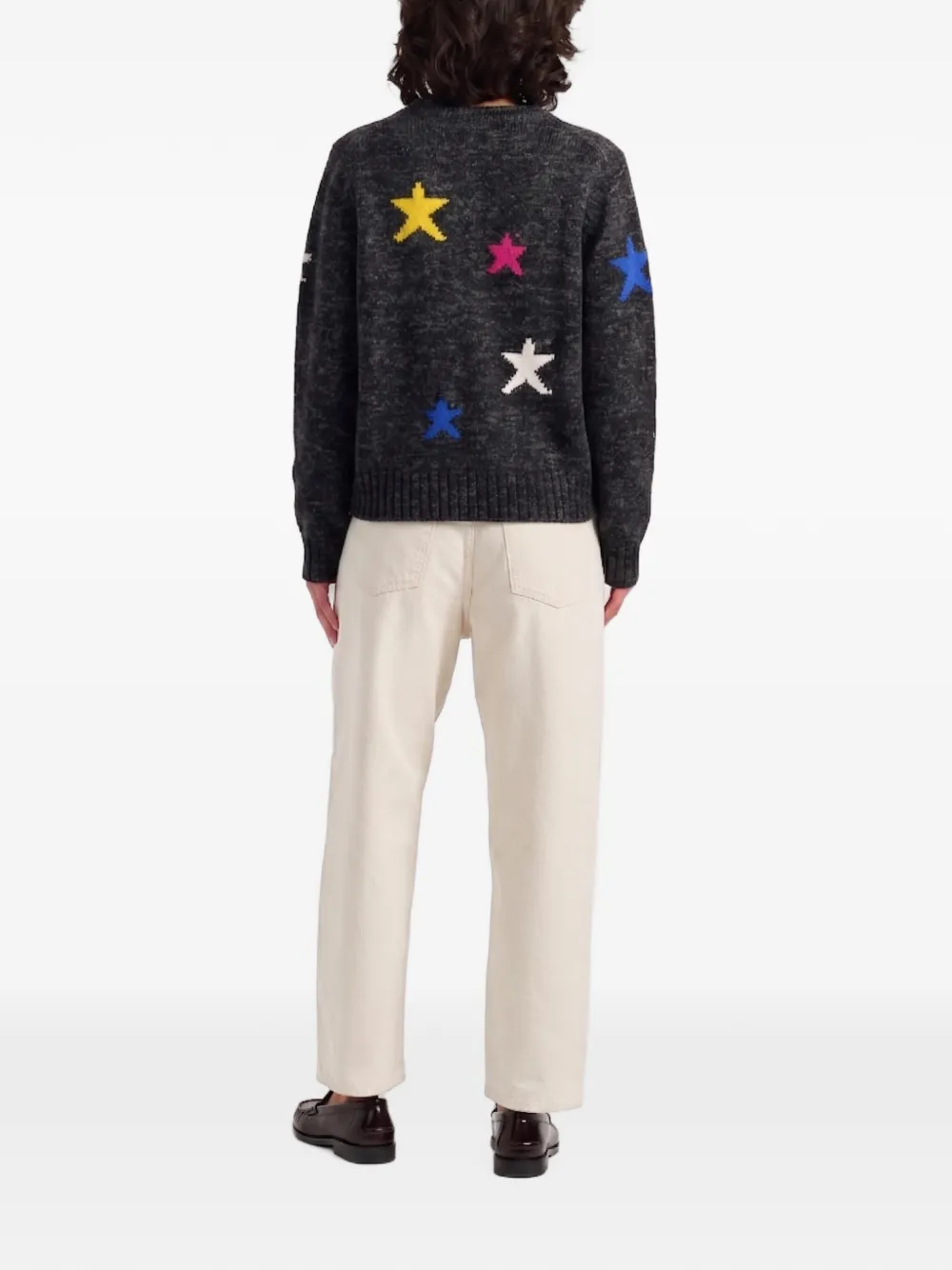 Chinti & Parker Vest met ronde hals en ster-intarsia Zwart
