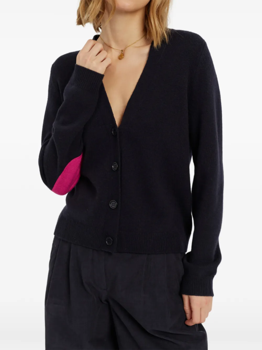 Chinti & Parker Vest met elleboogpatches Blauw