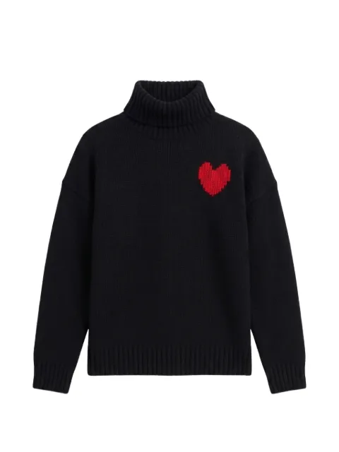 Chinti & Parker heart-intarsia roll-neck sweater