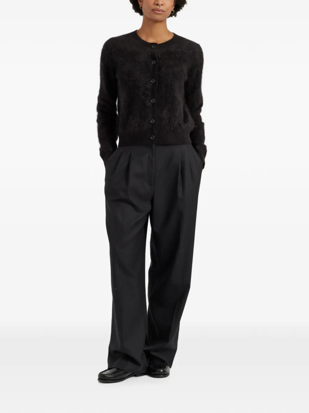 Chinti & Parker Kasjmier vest met geborstelde afwerking Zwart