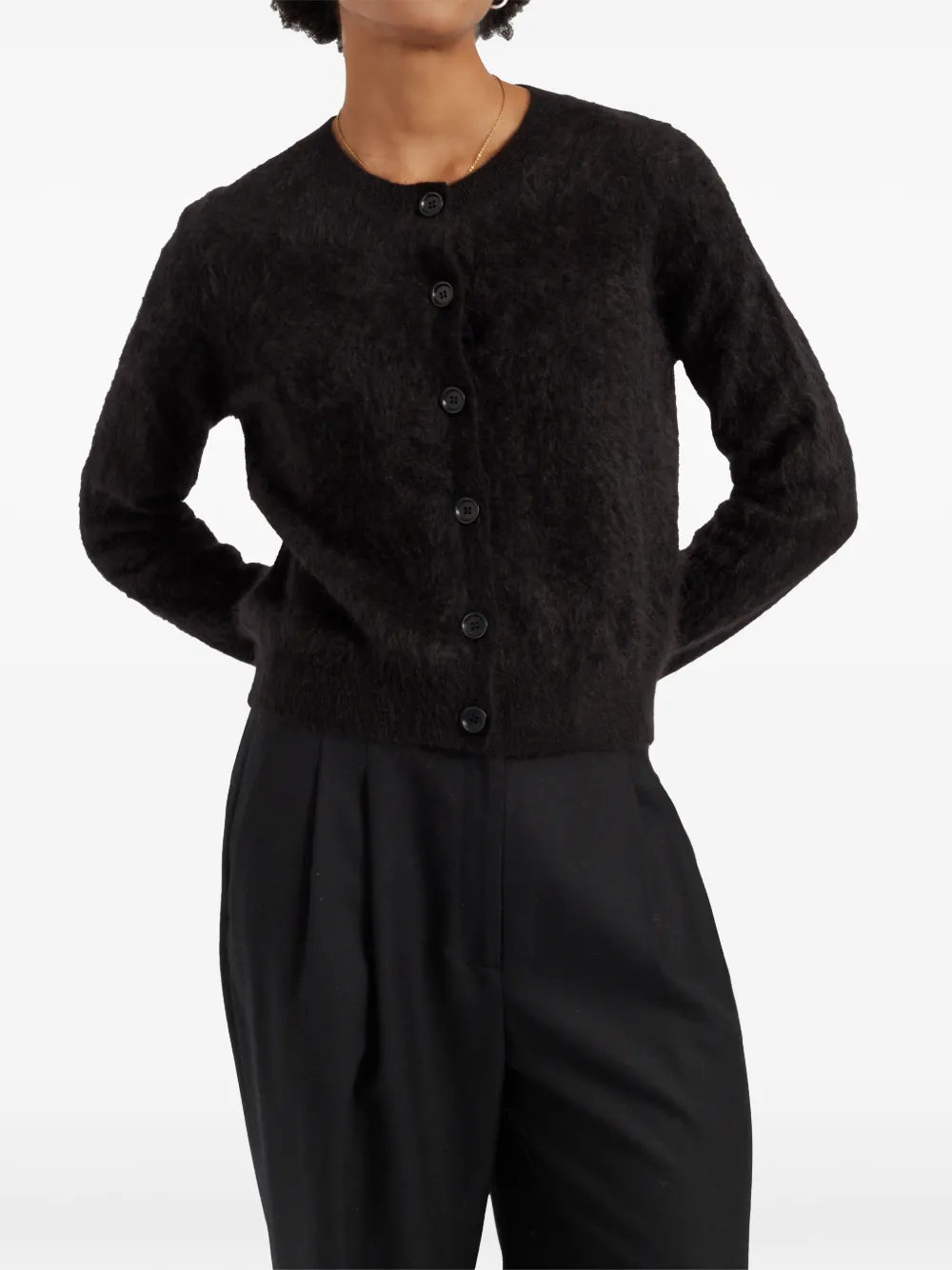Chinti & Parker Kasjmier vest met geborstelde afwerking Zwart