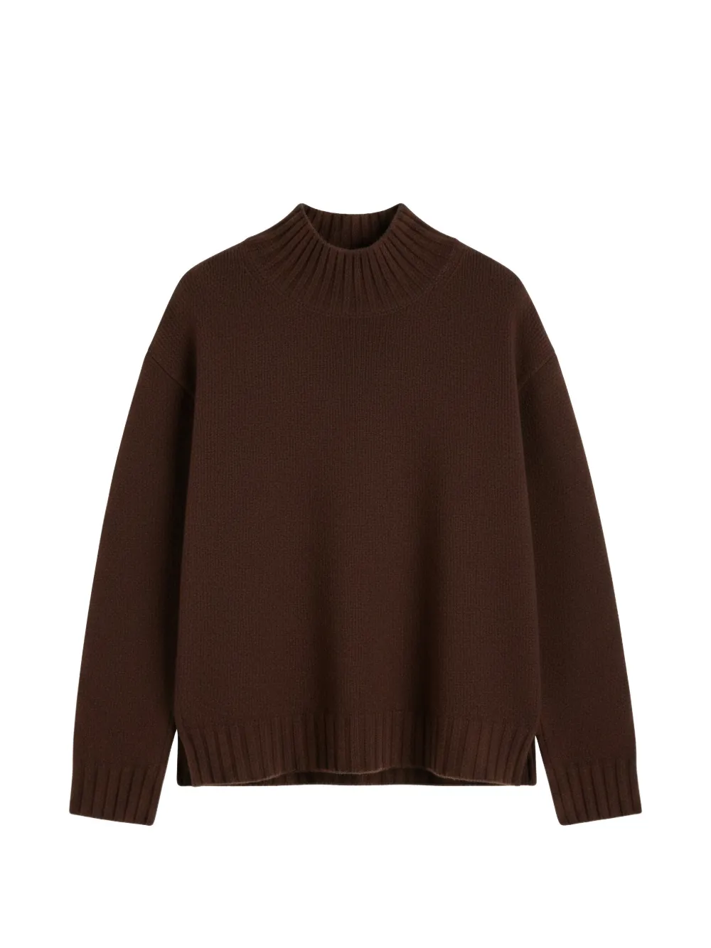 Chinti & Parker Funnel-neck Cashmere Sweater In Brown