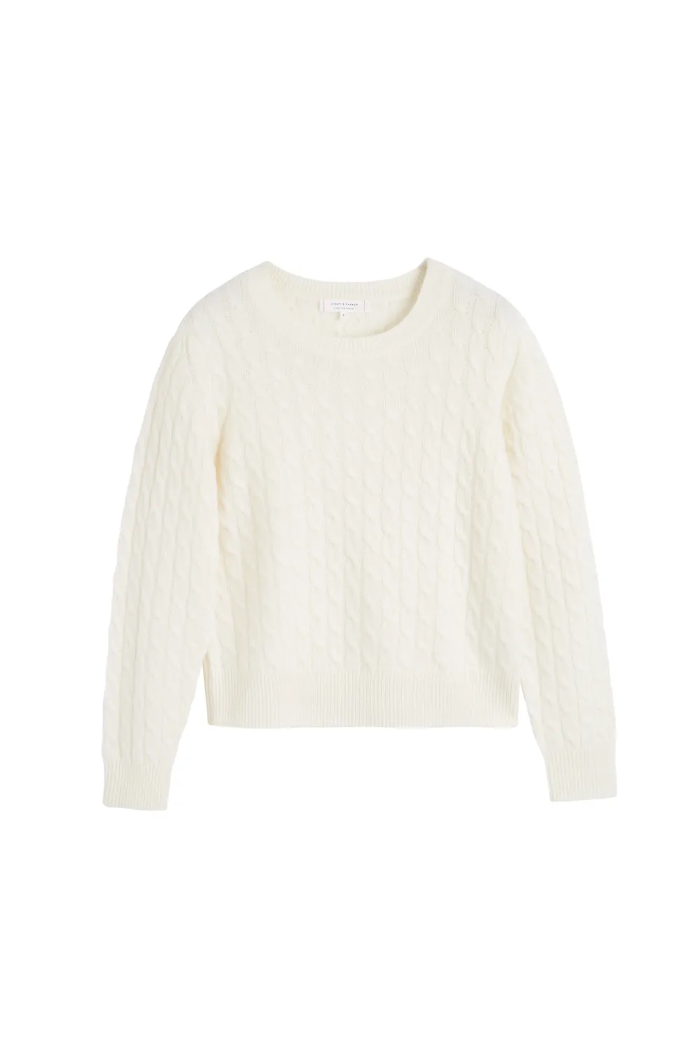 Chinti & Parker Cable-knit Cashmere Sweater In White
